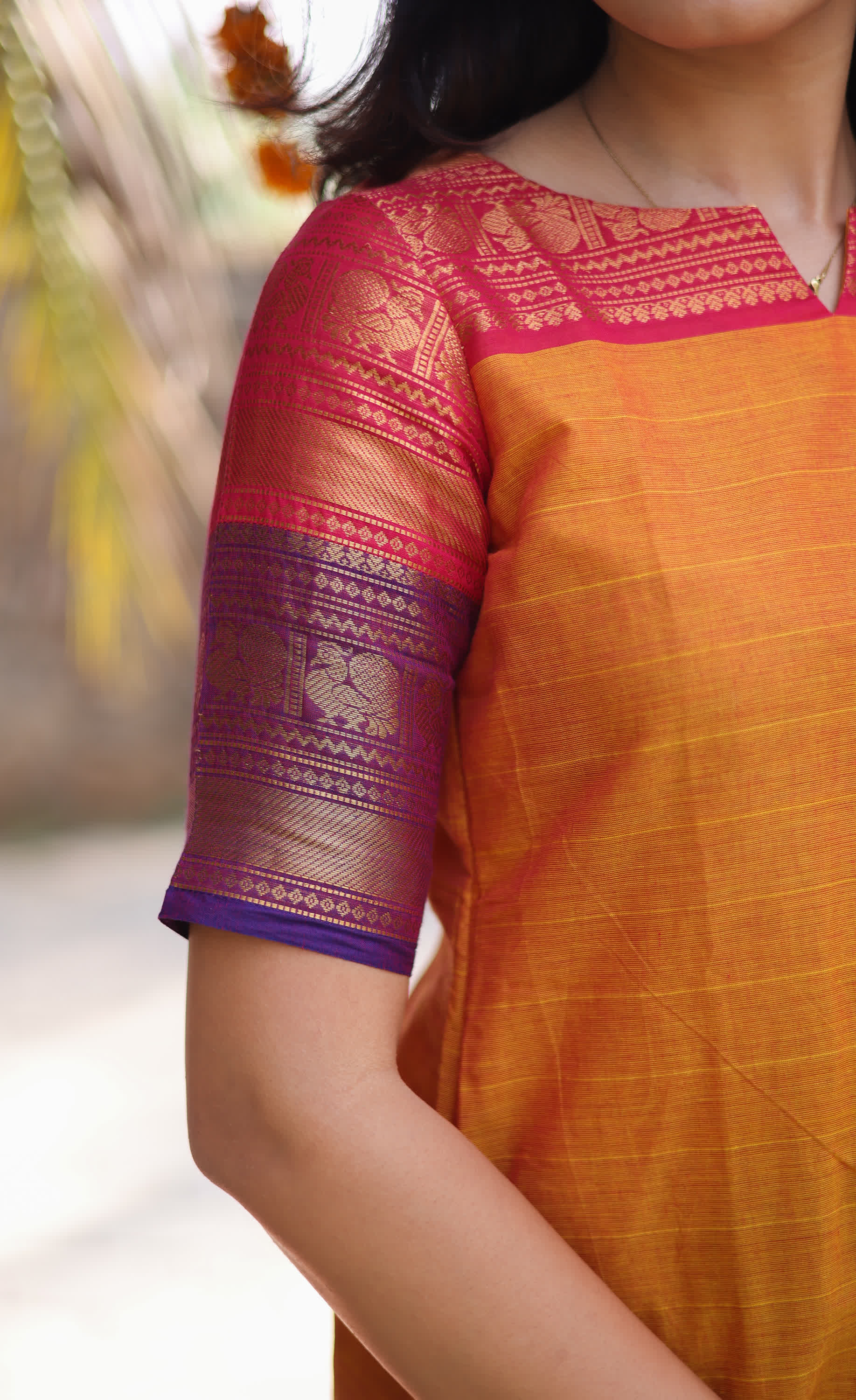 Meera Two tone Orange with Purple Chettinad Cotton Salwar