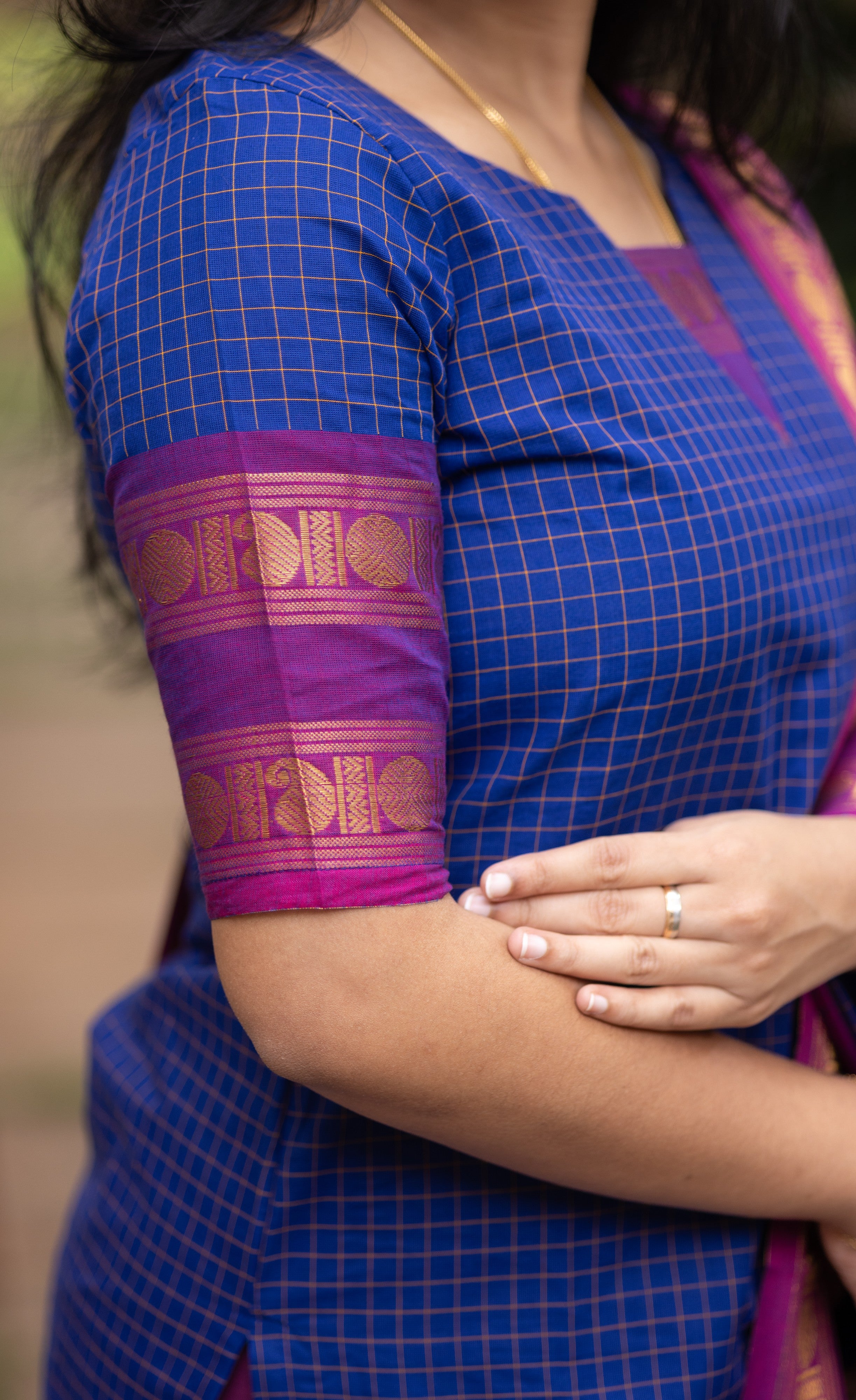 Meera Dark Blue wiith Magenta Chettinad Cotton Salwar