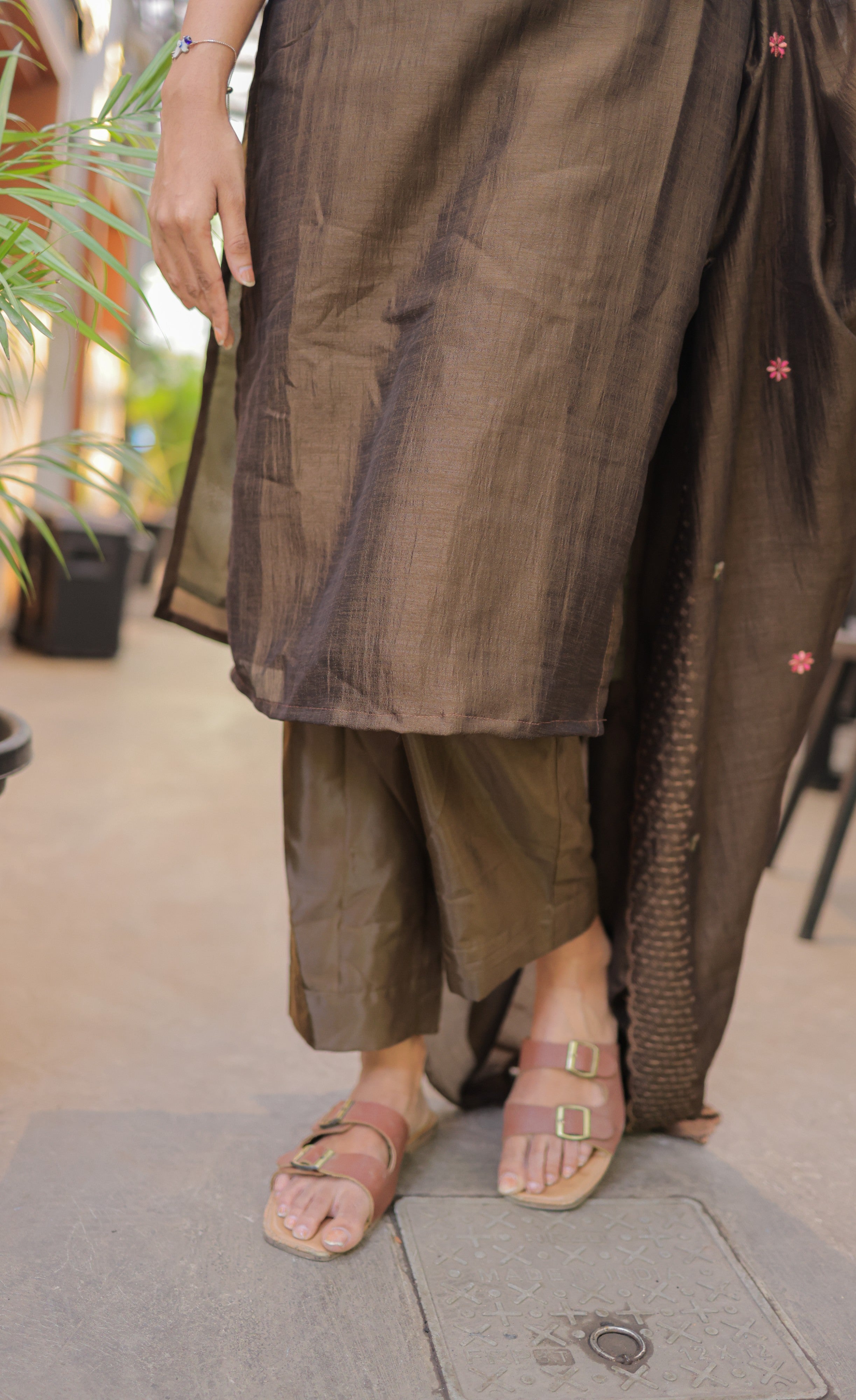 Nakshatra Georgette Salwar -  Chocolate Brown