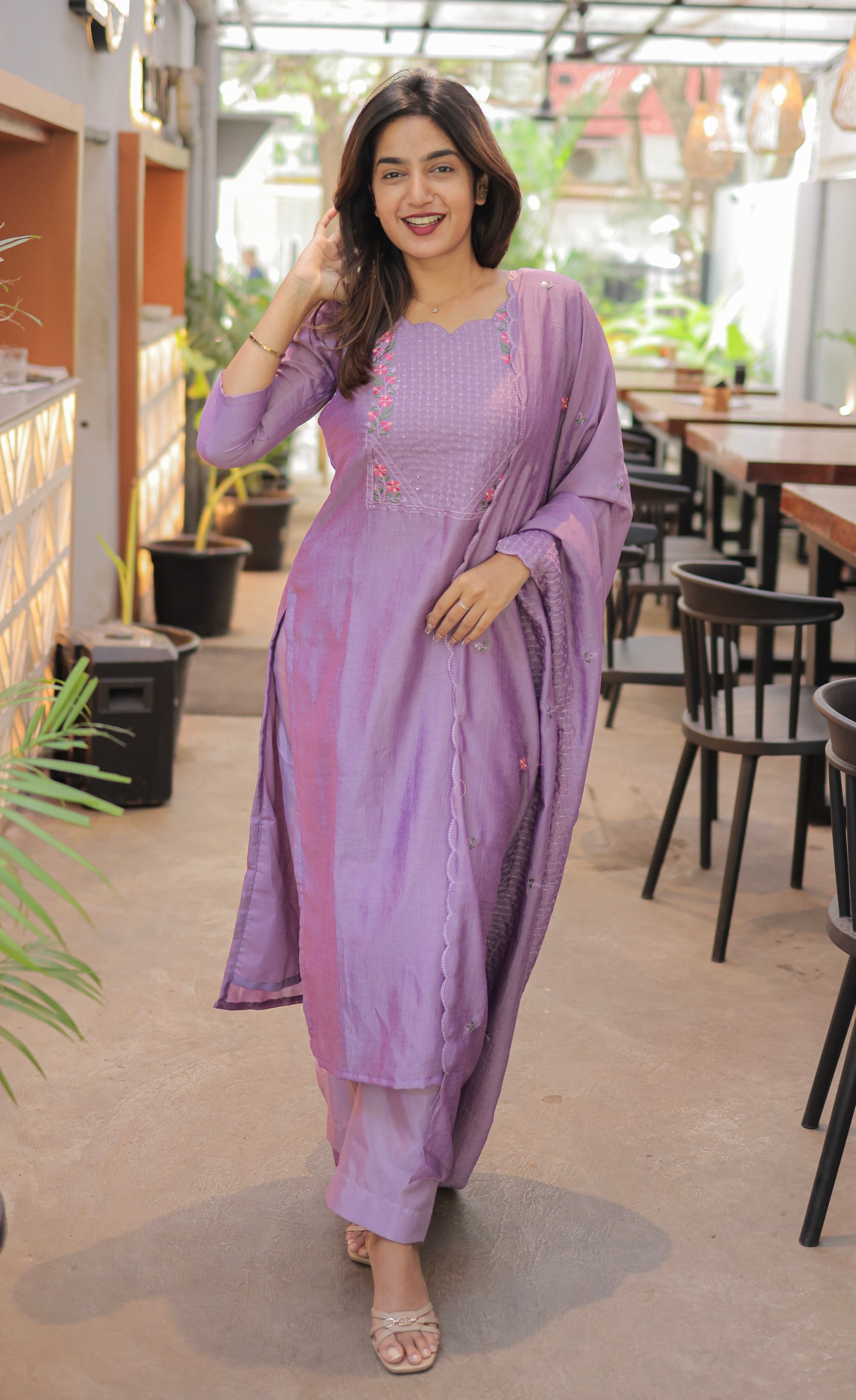 Nakshatra Georgette Salwar -  Lavender