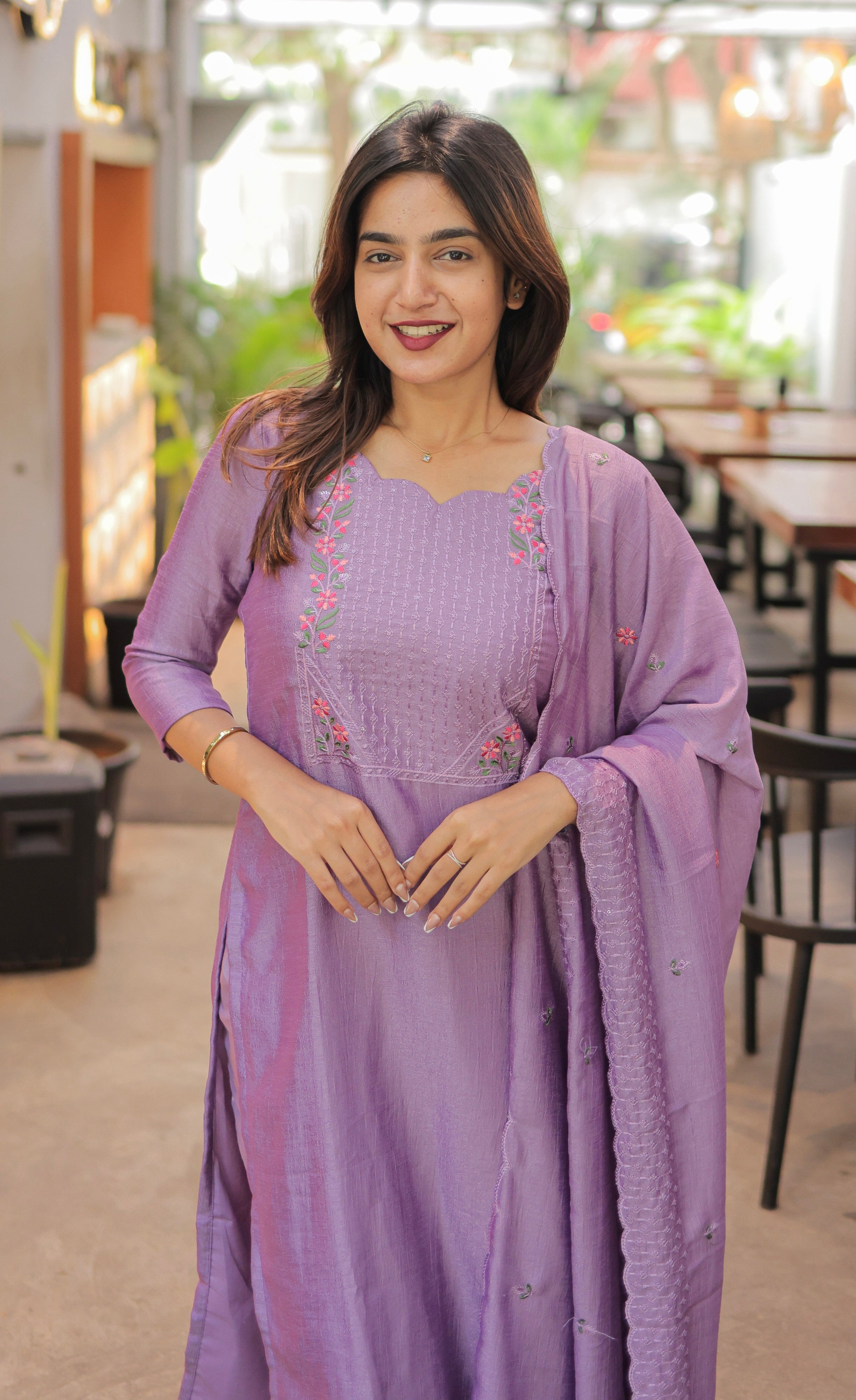 Nakshatra Georgette Salwar -  Lavender