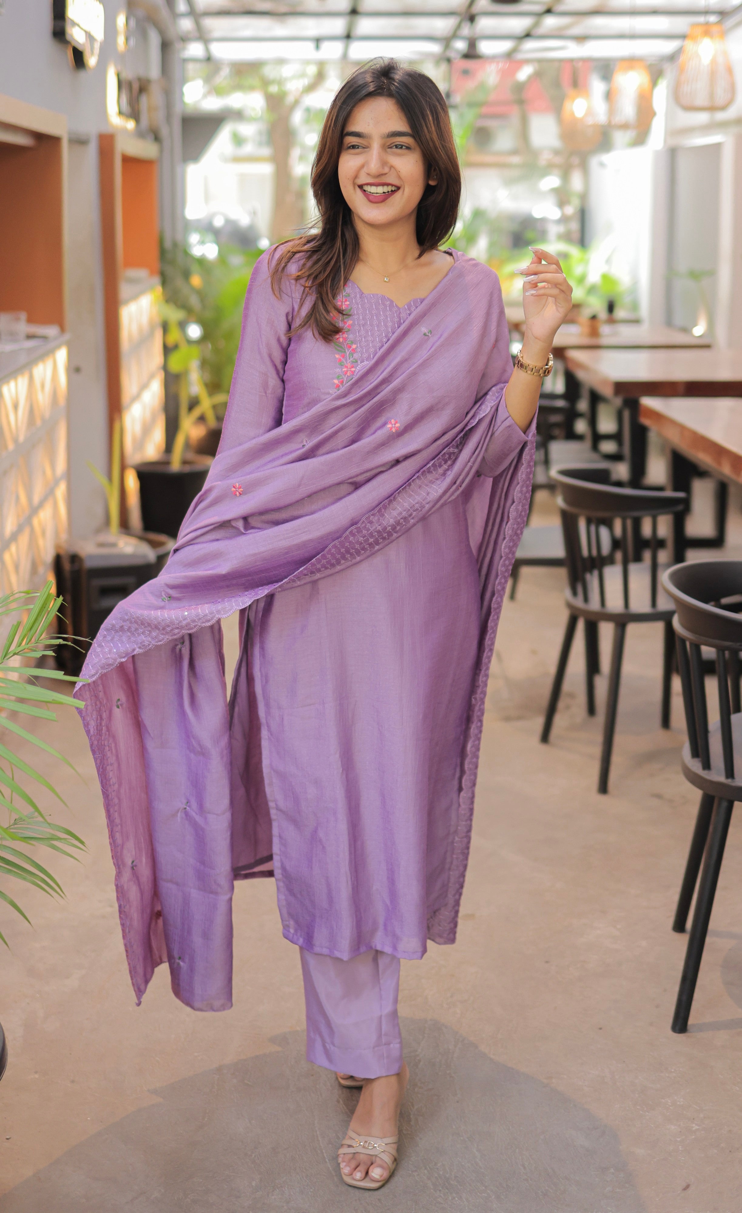 Nakshatra Georgette Salwar -  Lavender