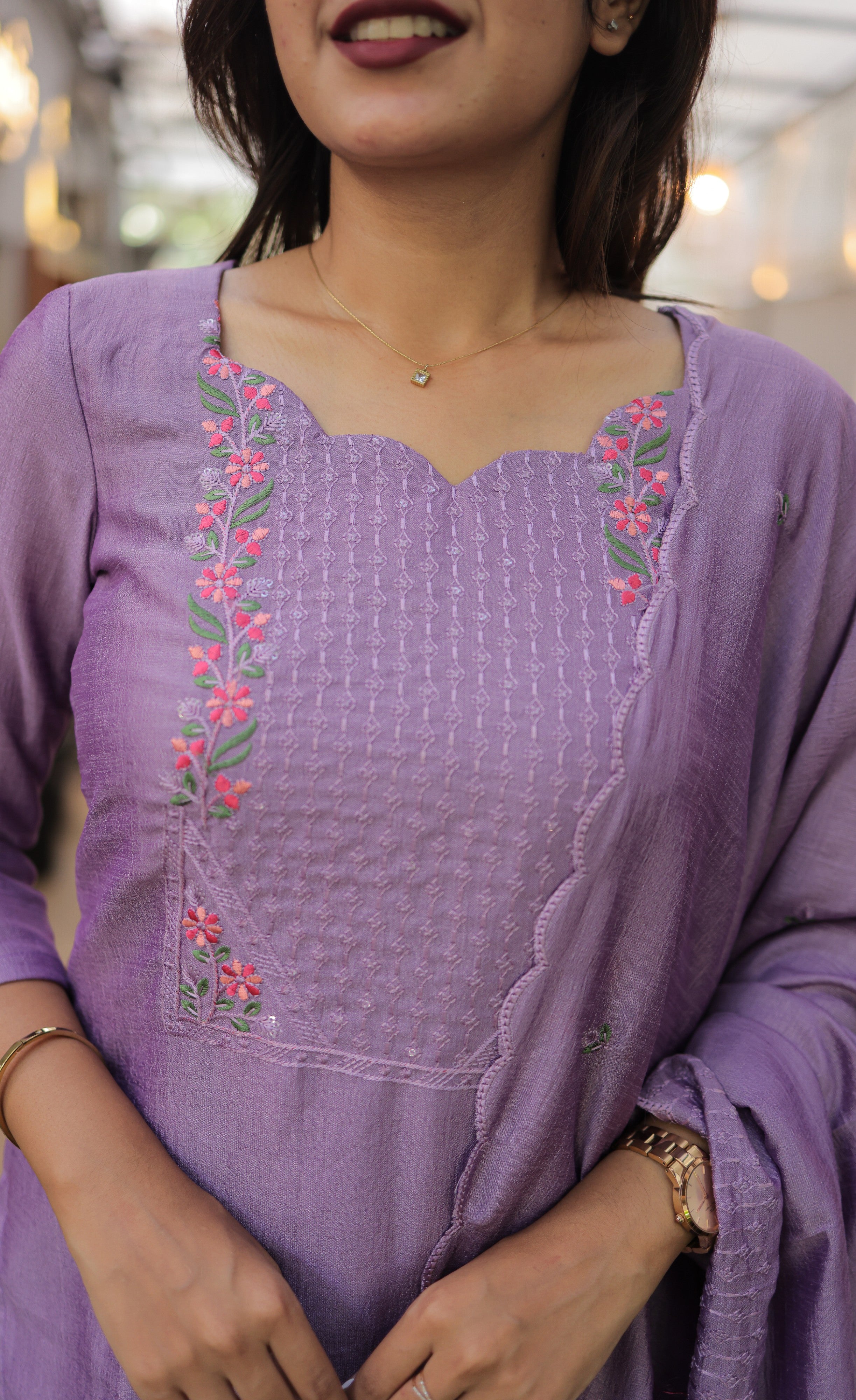 Nakshatra Georgette Salwar -  Lavender