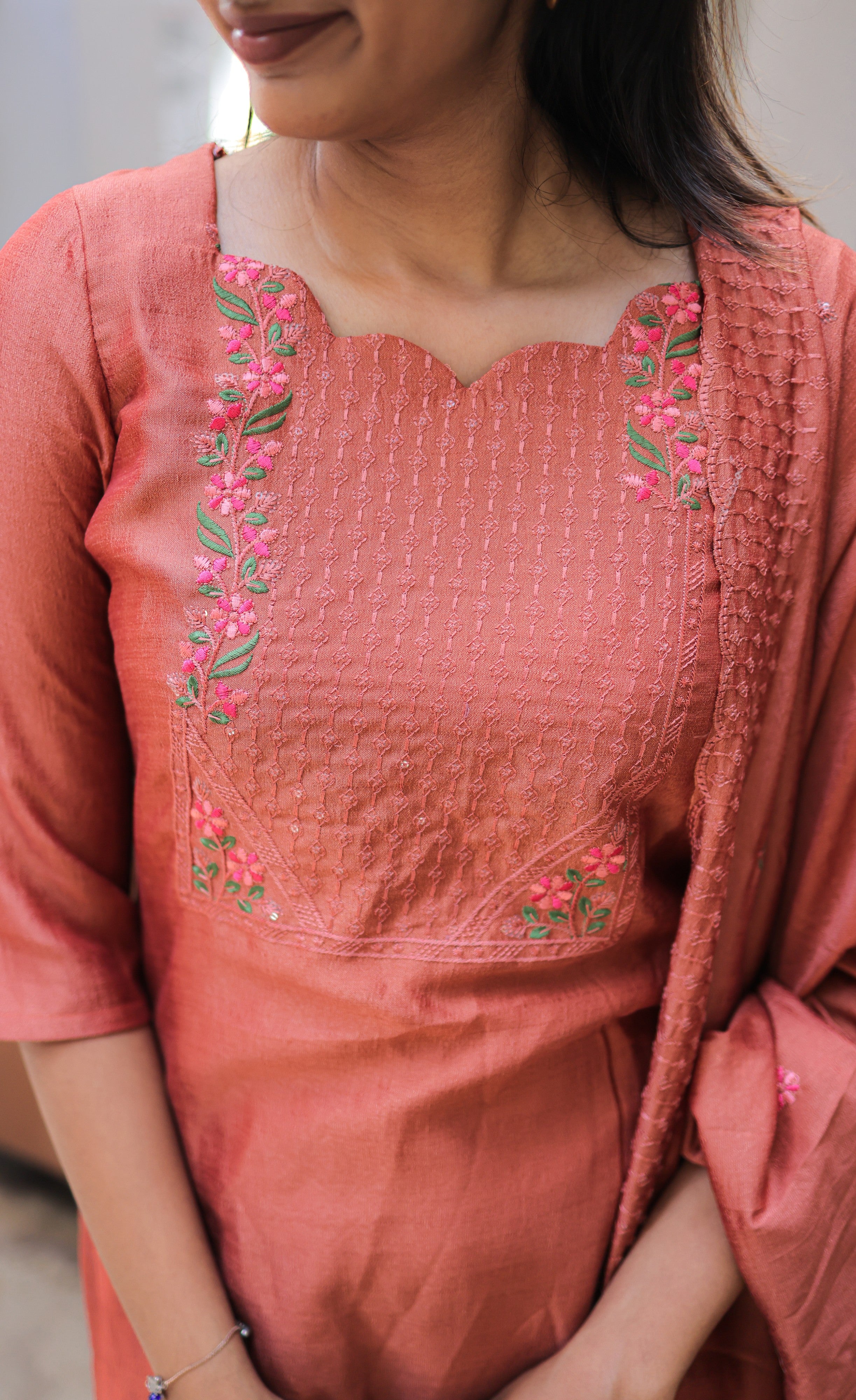 Nakshatra Georgette Salwar -  Burnt Orange