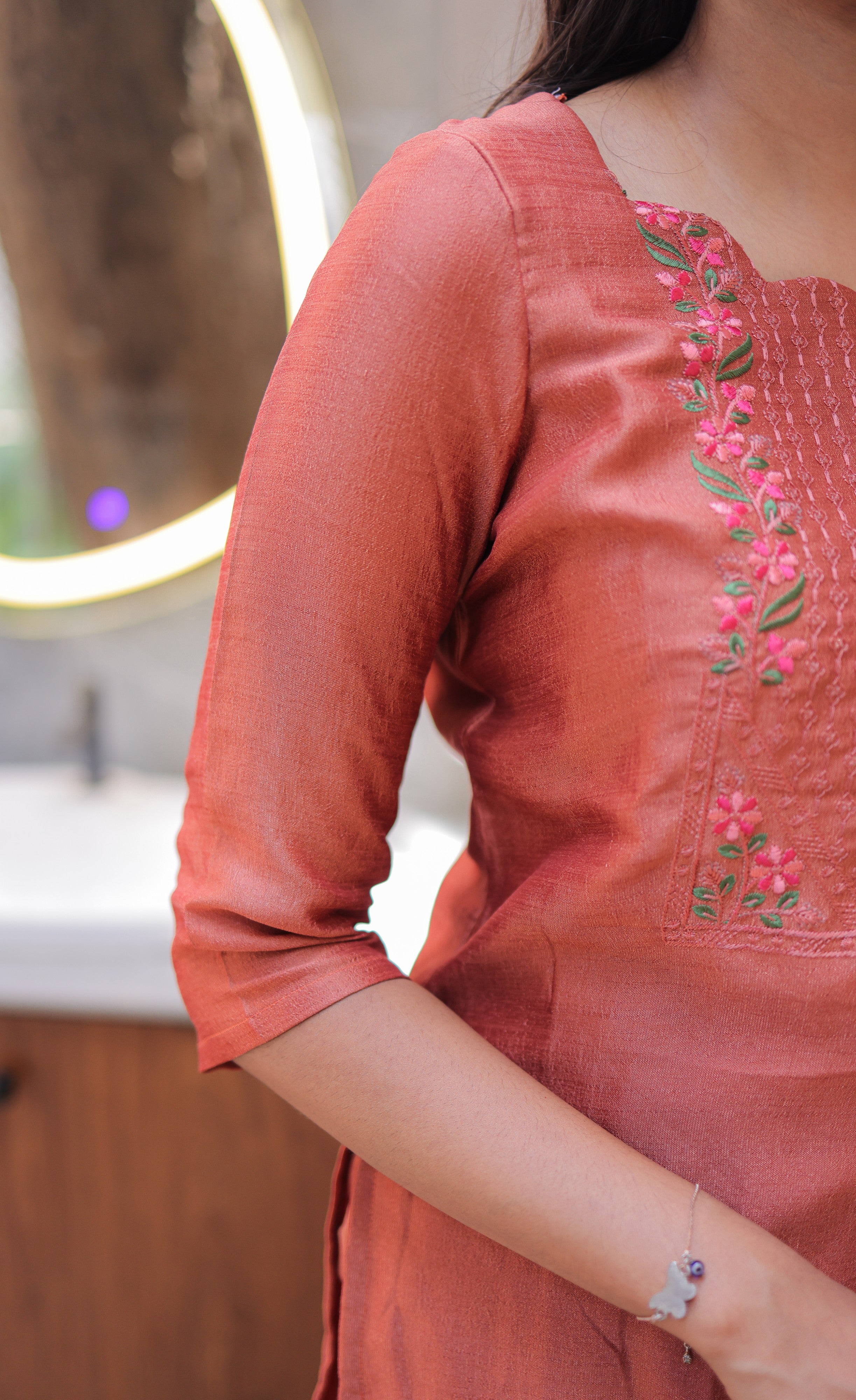 Nakshatra Georgette Salwar -  Burnt Orange