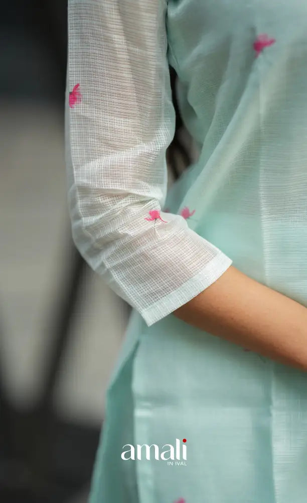 Athira Light Teal and Pink Kota Salwar salwar