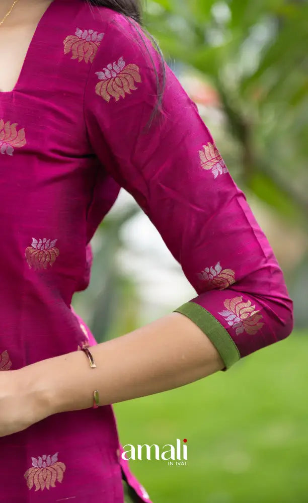 Athira Magenta Pink with Green Salwar salwar