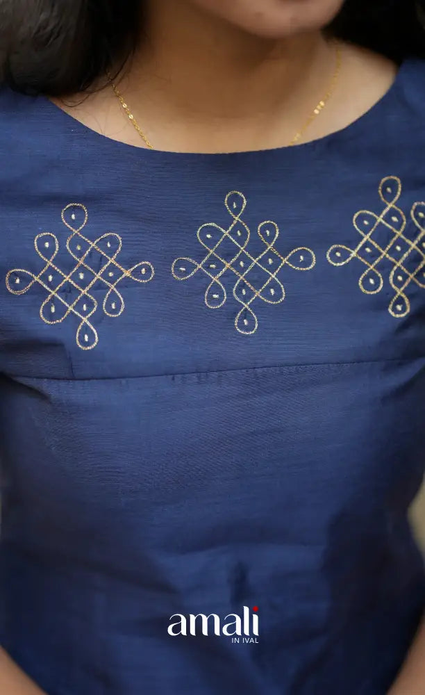 Athira Navy Blue Chanderi Salwar salwar
