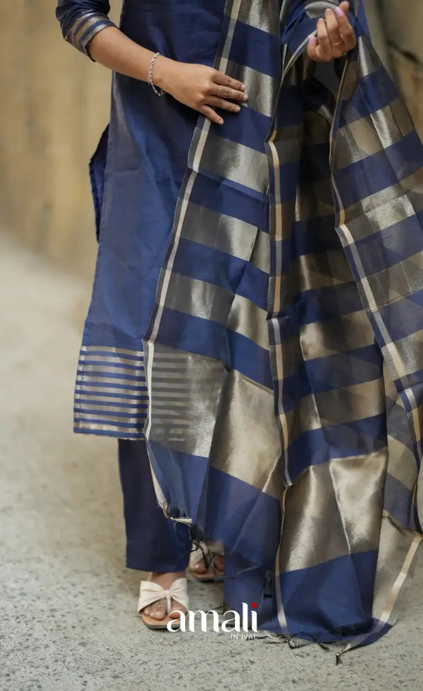 Athira Navy Blue Chanderi Salwar salwar