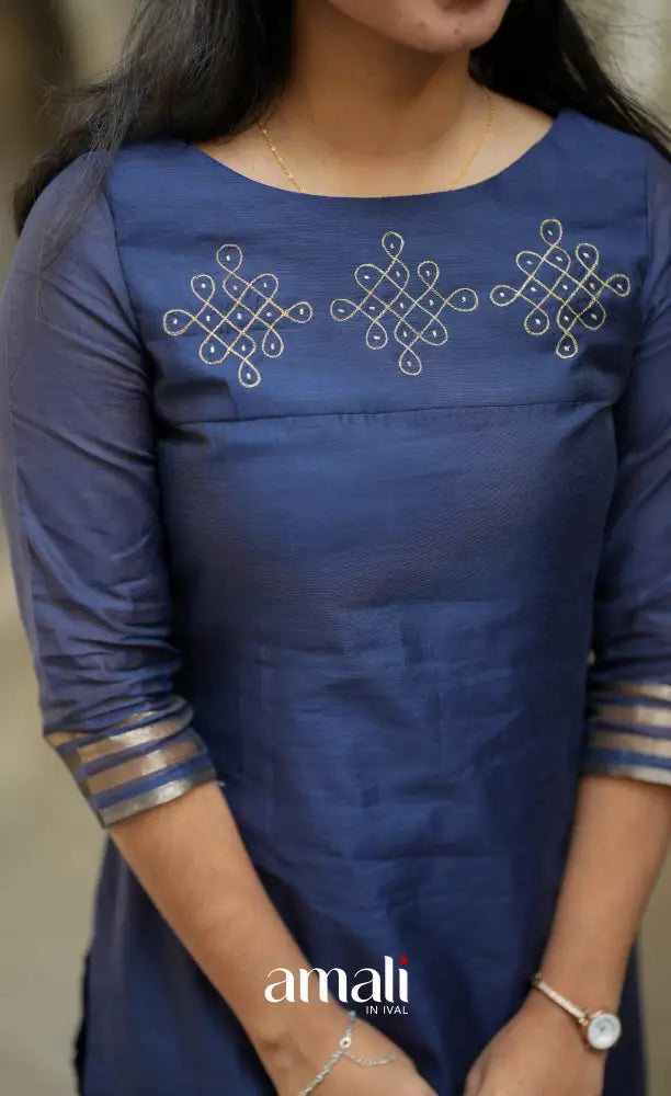 Athira Navy Blue Chanderi Salwar salwar