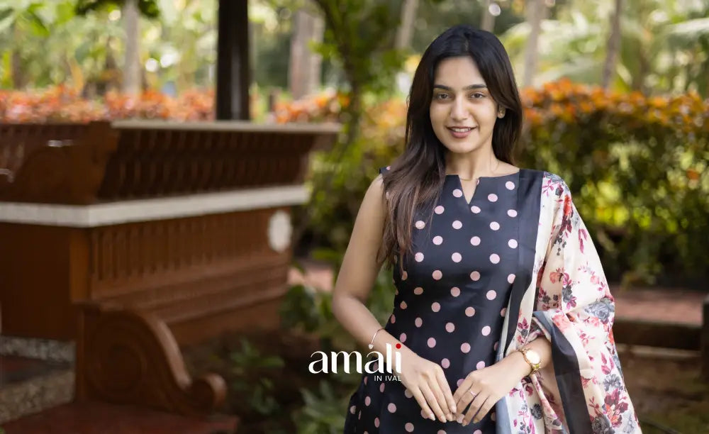 Athira Salwar - Black and Baby pink salwar