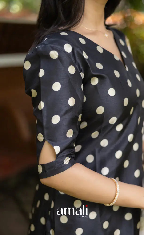 Athira Salwar - Black and Off white salwar