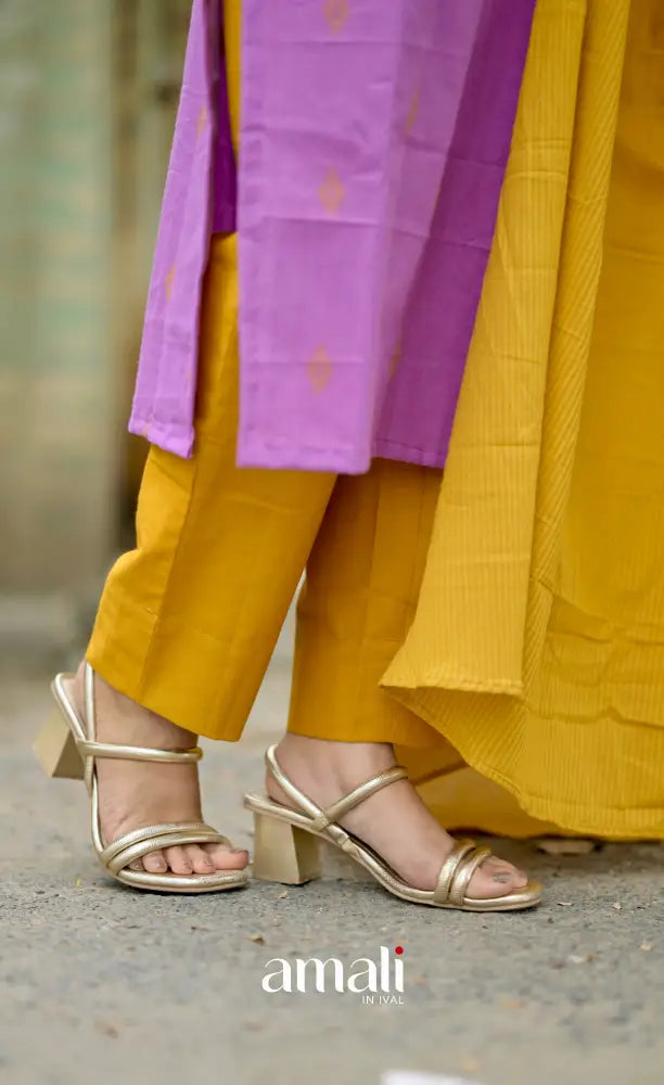 Athira Salwar - Lavender and Mustard salwar