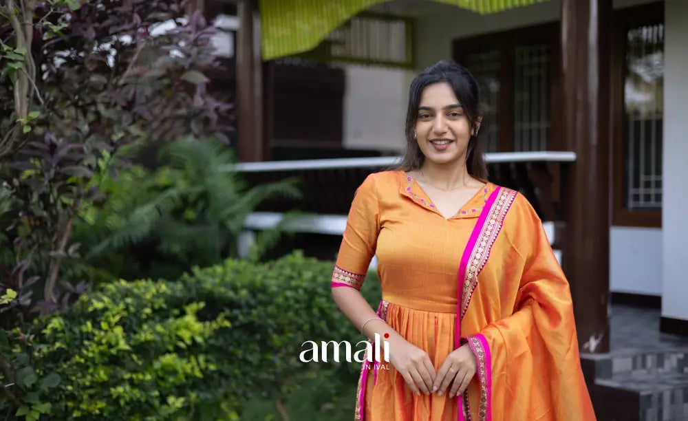 Athira Salwar - Orange salwar