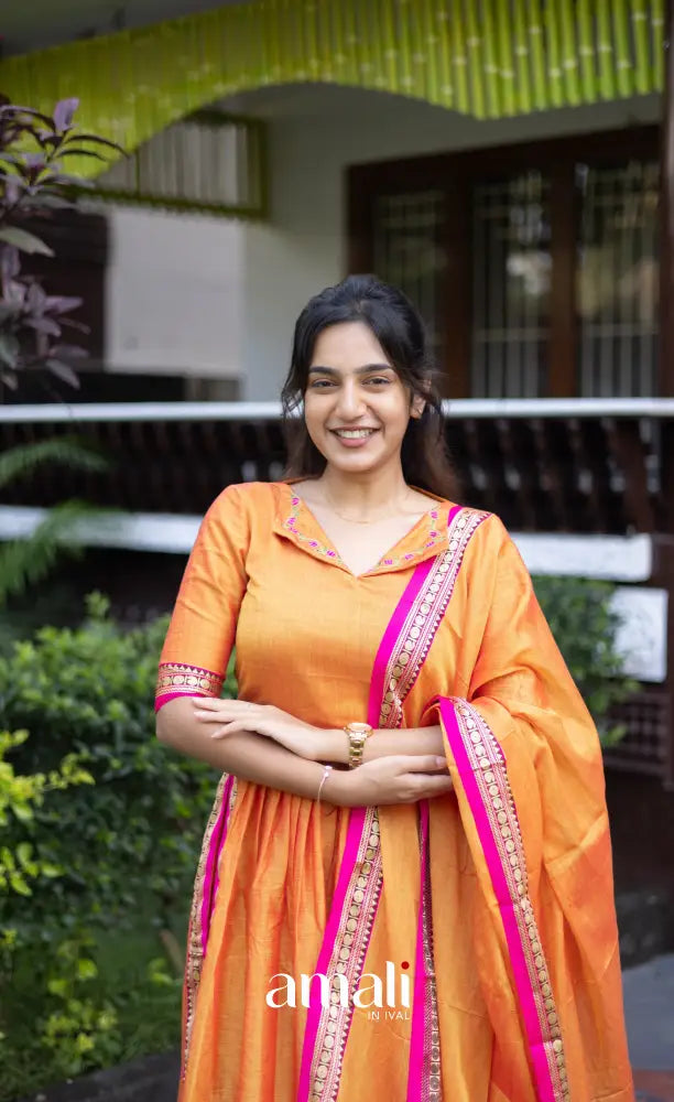 Athira Salwar - Orange salwar