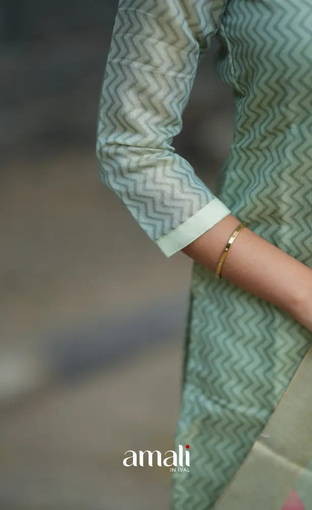 Athira Viscose Tissue Blend Salwar - Pastel mint green salwar