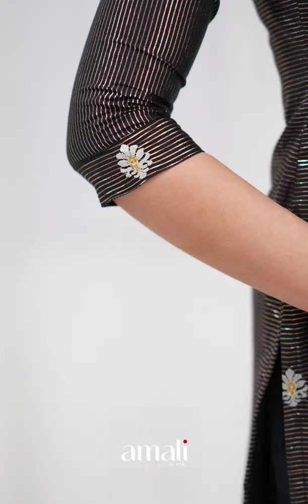 Bavana Banarasi Silk Cotton Salwar - Black salwar