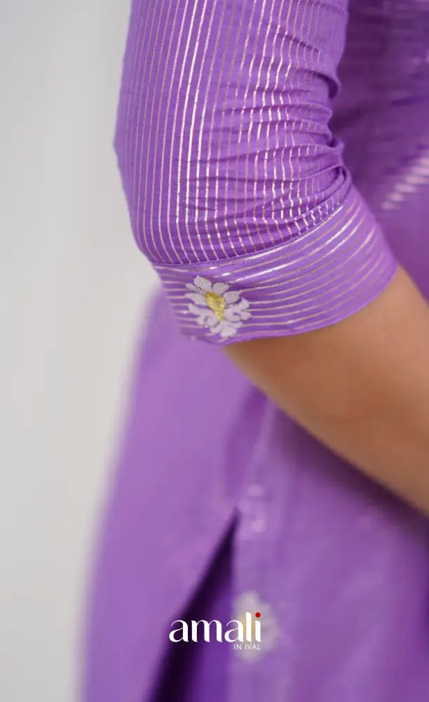 Bavana Banarasi Silk Cotton Salwar - Lavender salwar