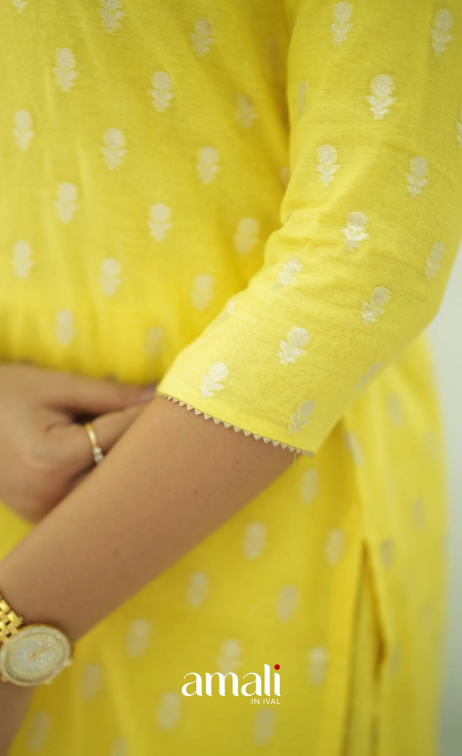 Bavana Chanderi Silk Cotton Salwar - Yellow Salwar