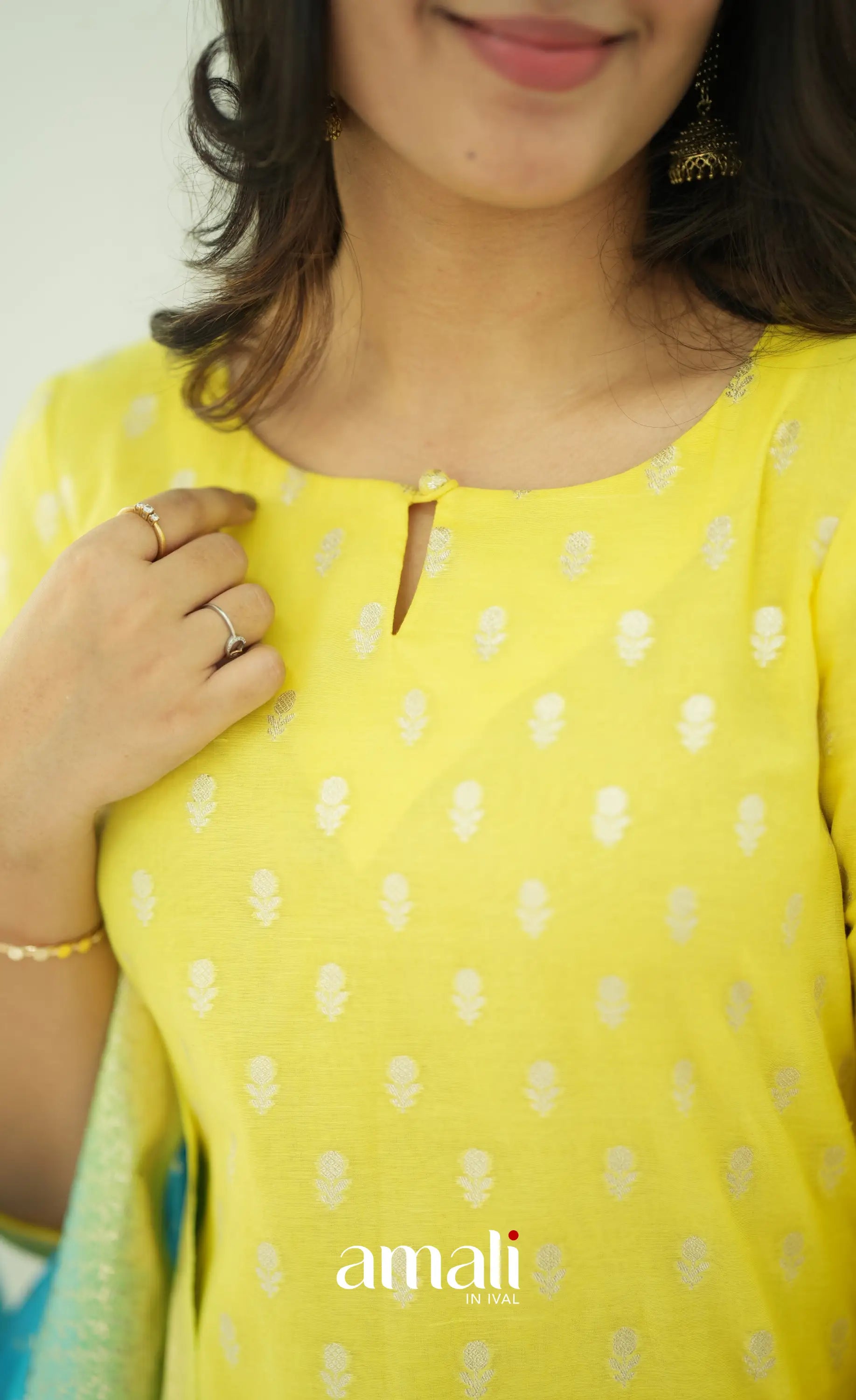 Bavana Chanderi Silk Cotton Salwar - Yellow Salwar
