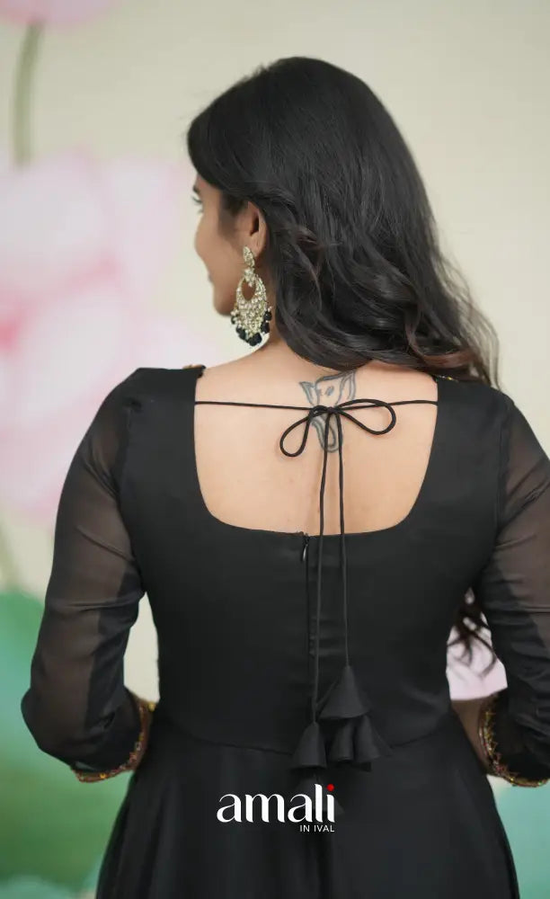 Black Aari Handworked Anarkali Anarkalis