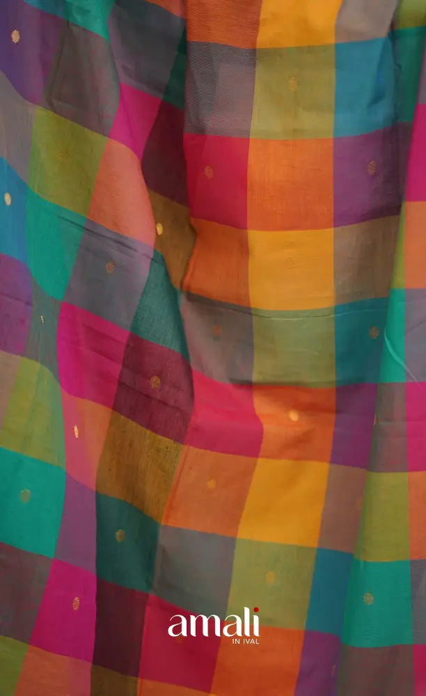 Black and Multi Coloured Checks A-Line Salwar Set salwar