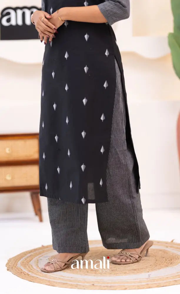 Black Cotton Salwar Set - salwar