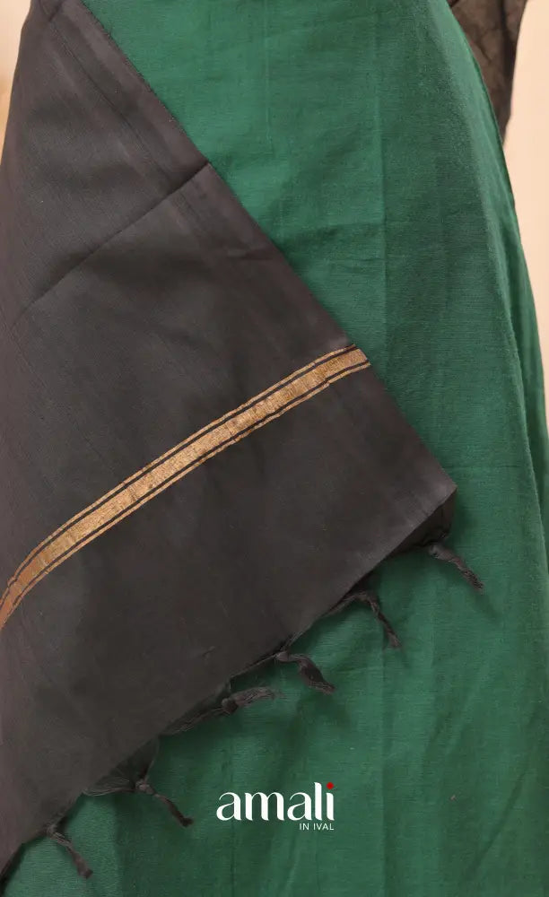 Black With Green Chettinad Cotton Dupatta salwar