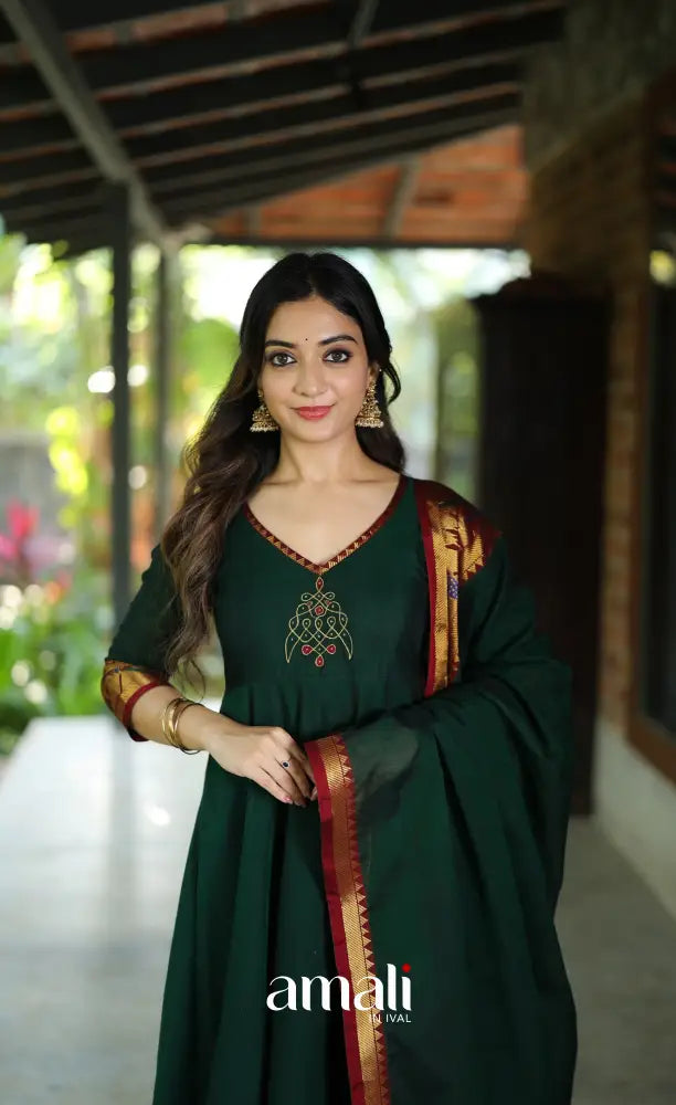 narayanpet cotton dresses Sahana Magenta Narayanpet Cotton Dress  Handwoven Elegance with Chanderi  Borders  ekantastudio