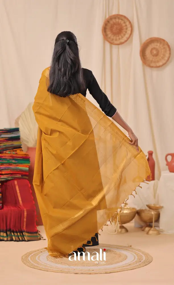 Deep Mustard With Gold Chettinad Cotton Dupatta salwar