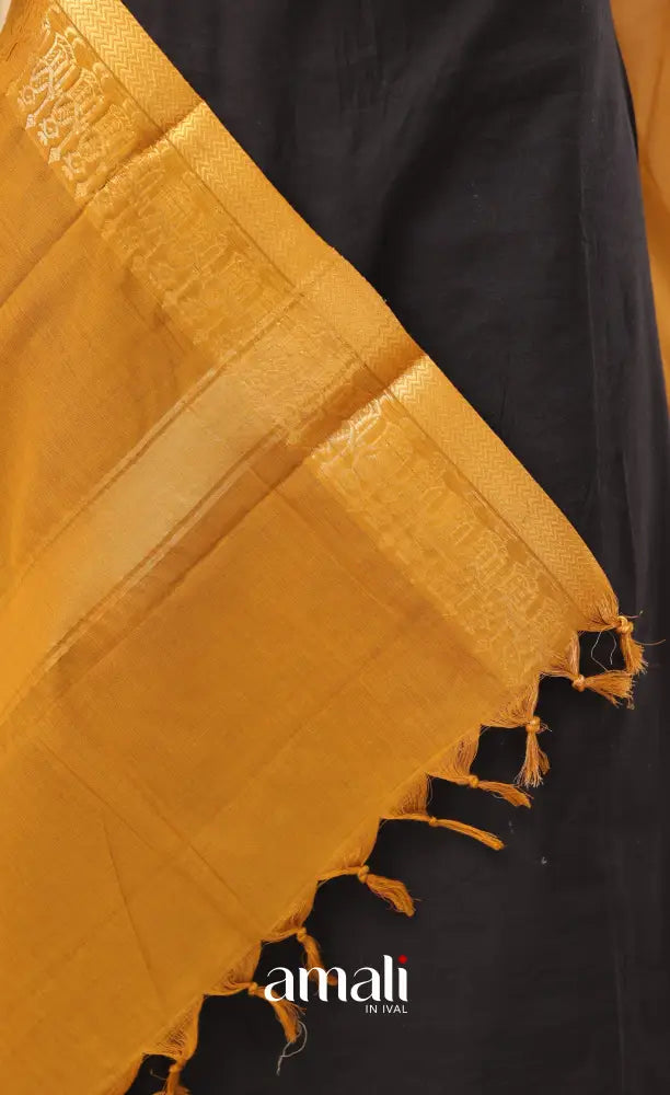 Deep Mustard With Gold Chettinad Cotton Dupatta salwar