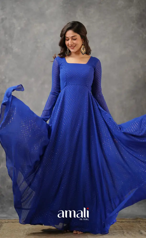 Georgette Anarkali - Royal Blue Anarkalis