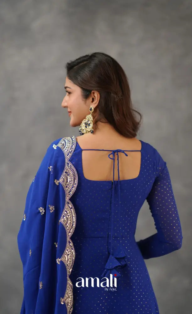 Georgette Anarkali - Royal Blue Anarkalis