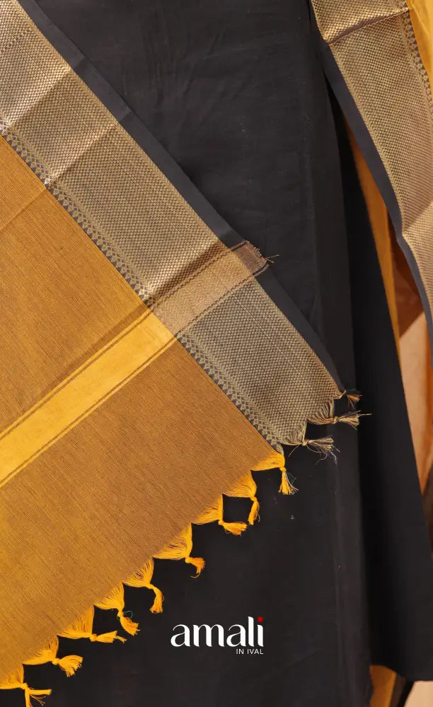 Golden Mustard With Black Chettinad Cotton Dupatta salwar