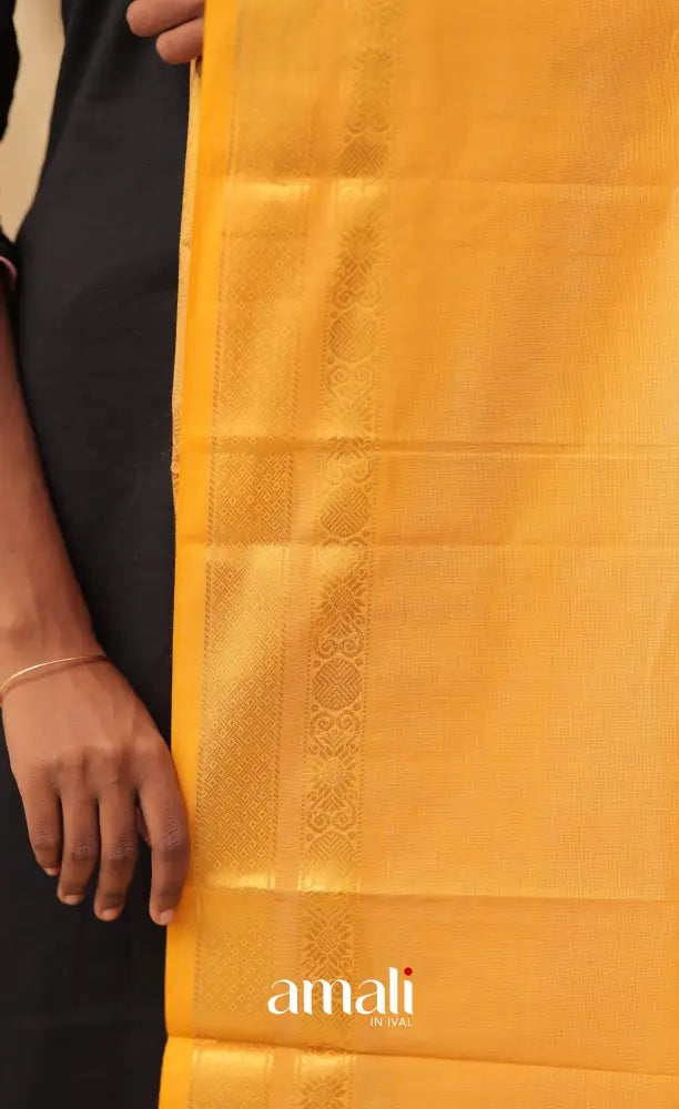 Golden Yellow With Gold Chettinad Cotton Dupatta salwar