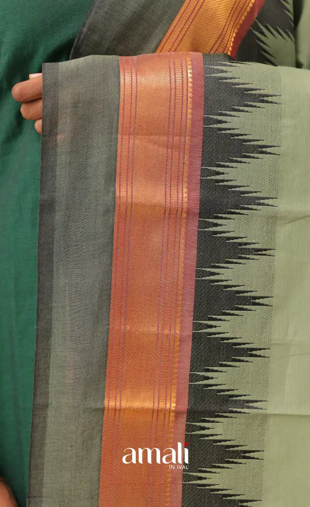 Greyish Green With Multicolours Chettinad Cotton Dupatta salwar