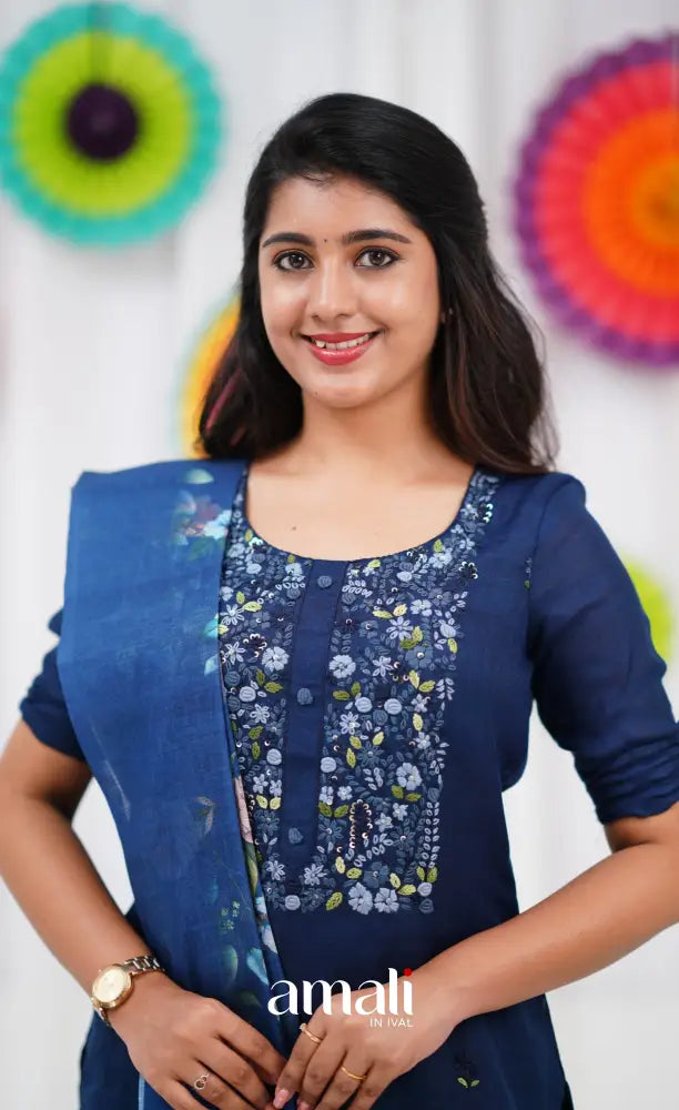 Laila Linen Salwar - Dark Blue salwar