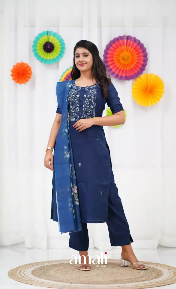 Laila Linen Salwar - Dark Blue salwar
