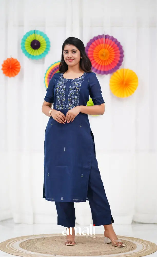 Laila Linen Salwar - Dark Blue salwar