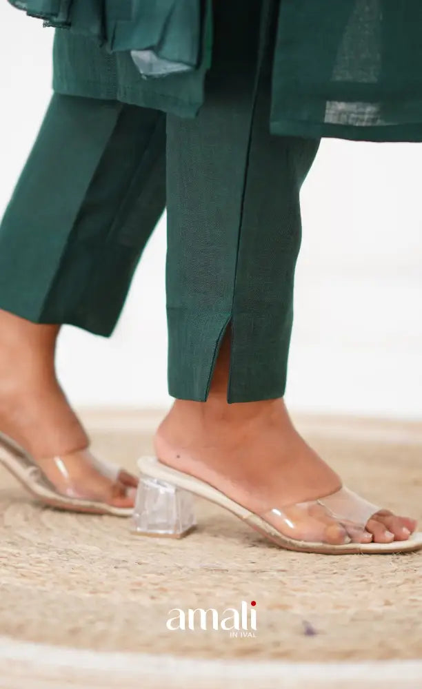 Laila Linen Salwar - Dark Green salwar