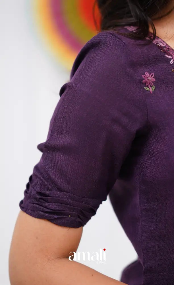 Laila Linen Salwar - Purple salwar