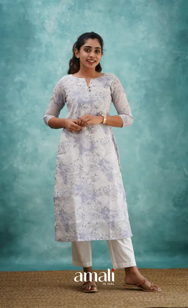 Lavender Semi Linen Kurti Co-ord sets