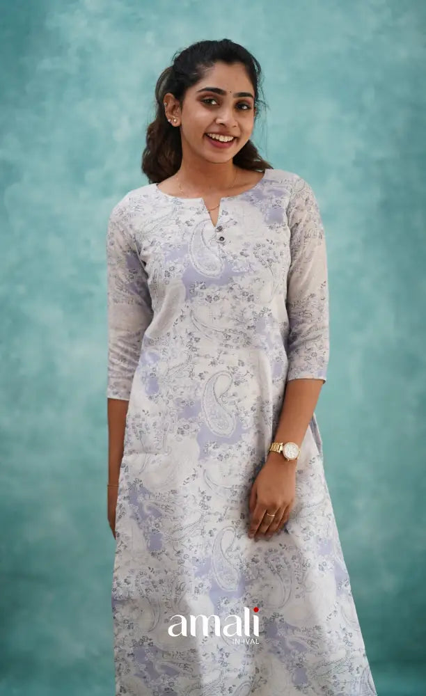 Lavender Semi Linen Kurti Co-ord sets