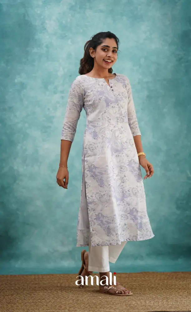 Lavender Semi Linen Kurti Co-ord sets