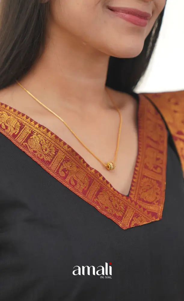 Meera Black shade and Red tone Cotton Salwar salwar