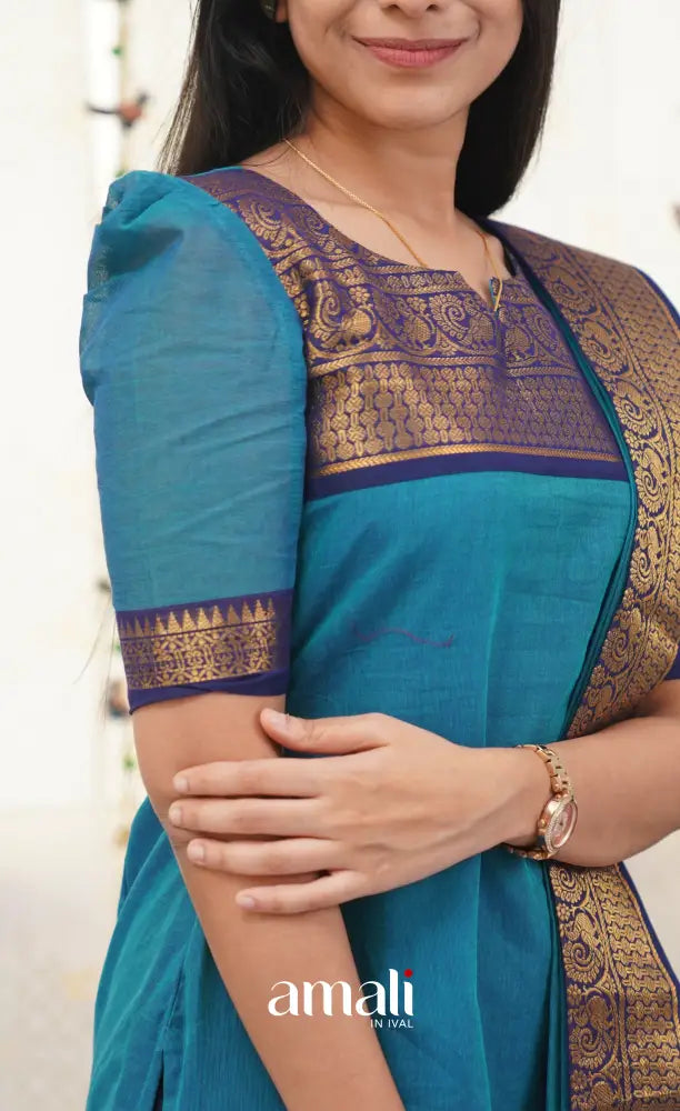Meera Blue shade and Royal Blue tone Cotton Salwar salwar