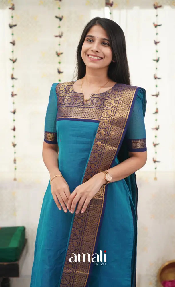 Meera Blue shade and Royal Blue tone Cotton Salwar salwar