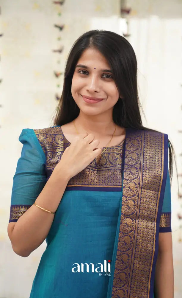 Meera Blue shade and Royal Blue tone Cotton Salwar salwar
