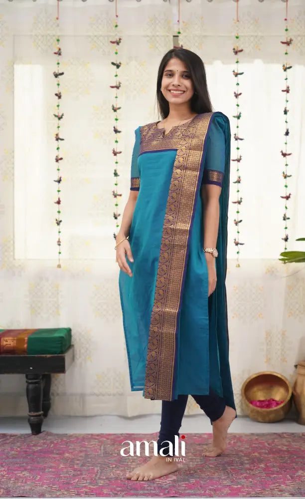Meera Blue shade and Royal Blue tone Cotton Salwar salwar
