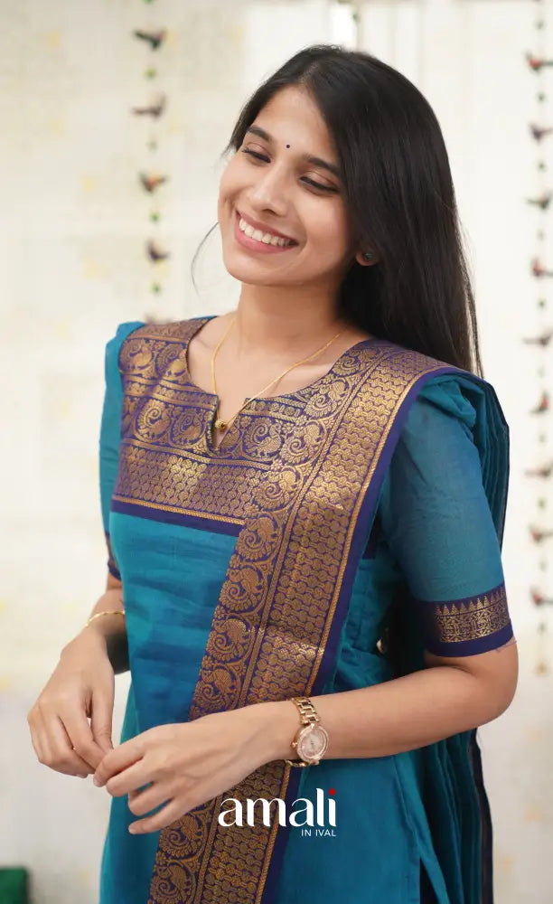 Meera Blue shade and Royal Blue tone Cotton Salwar salwar